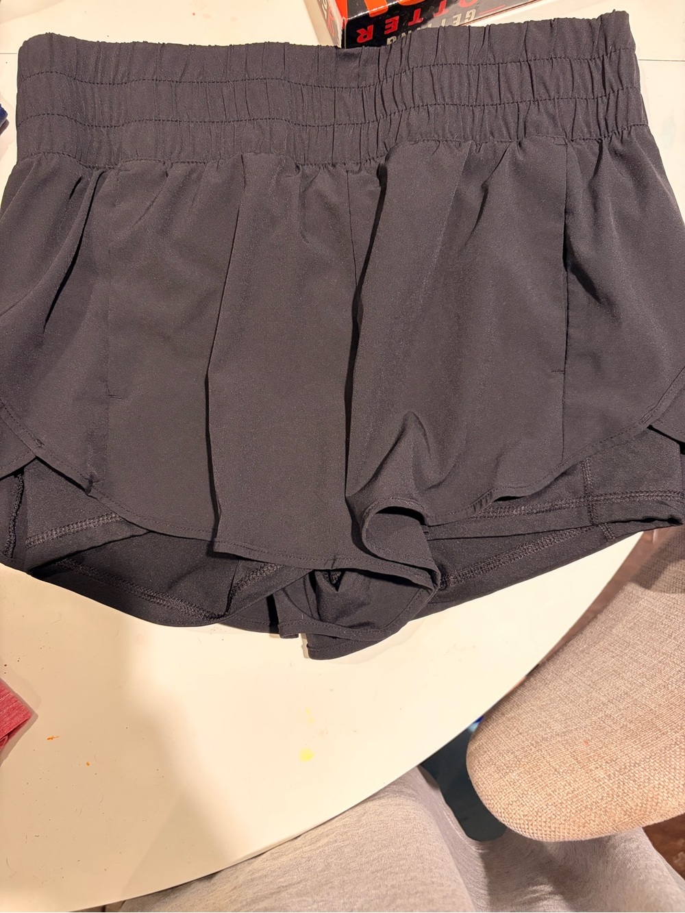 Avia Black Layered Ruffle Athletic Skort Shorts